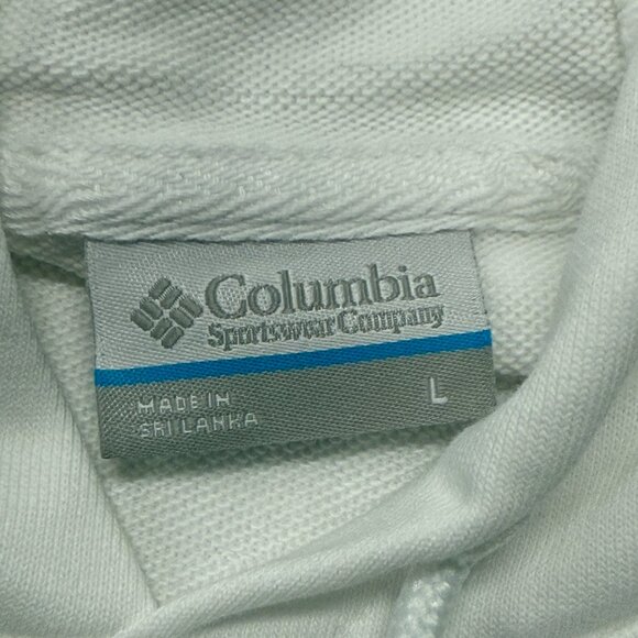 Columbia French Terry Hoodie Womens Large or XL White New Pullover Colorful Logo - Picture 7 of 10